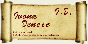 Ivona Denčić vizit kartica